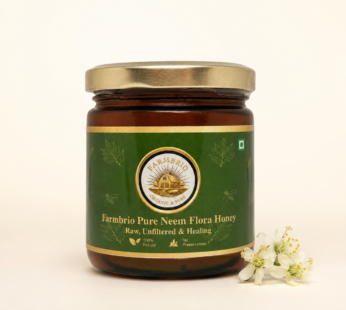 Farmbrio Pure Neem Flora Honey | Raw & Unfiltered Monofloral Honey | 100% Natural, No Preservatives