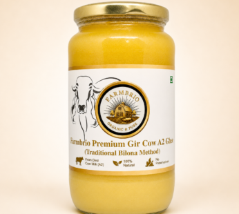 Farmbrio A2 Gir Cow Ghee 1000 ML | Traditional Bilona (Cultured) Method | 100% Pure, Natural & Fresh | Rich Aroma & Authentic Taste
